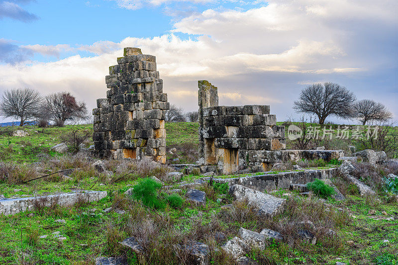 古罗马的庙宇，在Tel Kedesh国家公园
